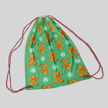 bag printed with gingerbreads pattern